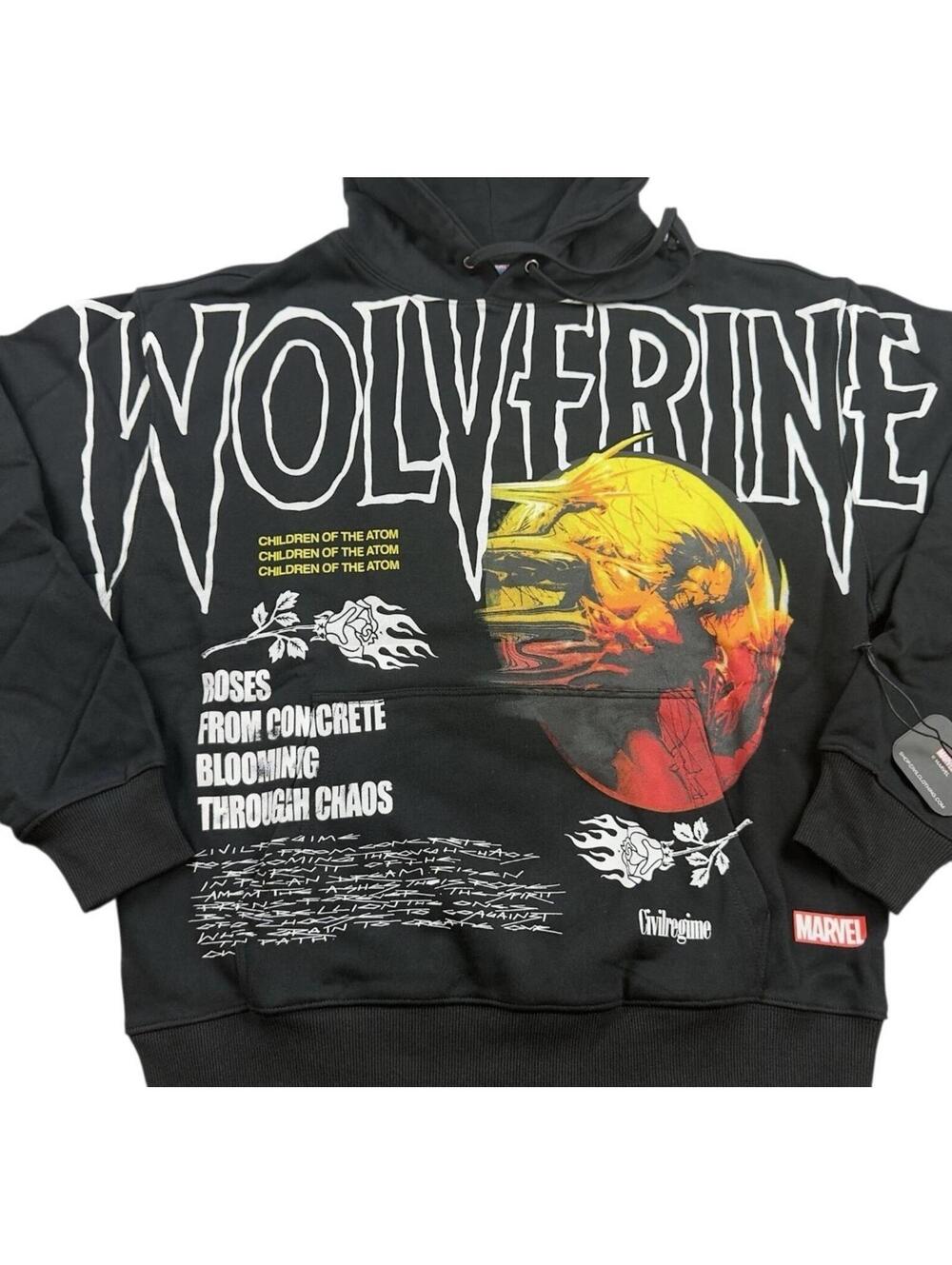 Civil Regime X Marvel  Wolverine Graphic Hoodie Black Medium CRHD018-811-02-M